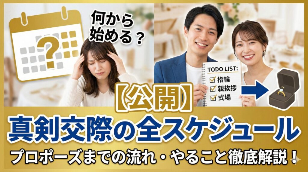 【活動時のスケジュールを大公開】真剣交際中の進め方・流れ・やることを徹底解説